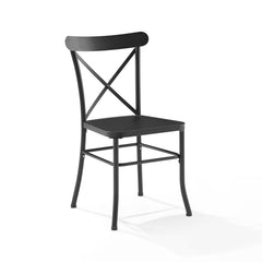 Crosley Astrid 2pc Indoor/Outdoor Metal Dining Chair Set Matte-Black - CO6270-MB - The Home Selection