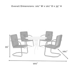 Crosley Bates 101 Inch 5pc Outdoor Metal Dining Set - KO10017 - The Home Selection