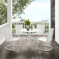 Crosley Bates 101 Inch 5pc Outdoor Metal Dining Set - KO10017 - The Home Selection