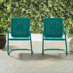 Crosley Bates 22 Inch 2pc Outdoor Metal Chair Set - CO1025 - The Home Selection