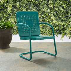 Crosley Bates 22 Inch 2pc Outdoor Metal Chair Set - CO1025 - The Home Selection