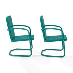 Crosley Bates 22 Inch 2pc Outdoor Metal Chair Set - CO1025 - The Home Selection