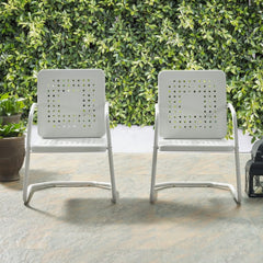 Crosley Bates 22 Inch 2pc Outdoor Metal Chair Set - CO1025 - The Home Selection