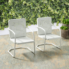 Crosley Bates 22 Inch 2pc Outdoor Metal Chair Set - CO1025 - The Home Selection