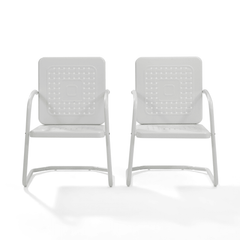 Crosley Bates 22 Inch 2pc Outdoor Metal Chair Set - CO1025 - The Home Selection