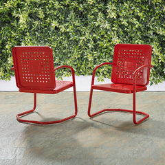 Crosley Bates 22 Inch 2pc Outdoor Metal Chair Set - CO1025 - The Home Selection