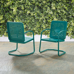 Crosley Bates 22 Inch 2pc Outdoor Metal Chair Set - CO1025 - The Home Selection