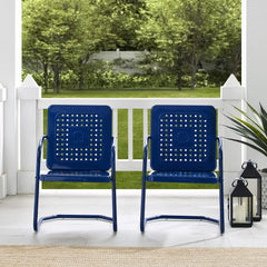 Crosley Bates 22 Inch 2pc Outdoor Metal Chair Set - CO1025 - The Home Selection
