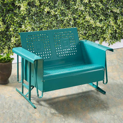 Crosley Bates 48 3/4 Inch Outdoor Metal Loveseat Glider - CO1024 - The Home Selection