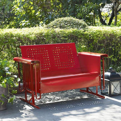 Crosley Bates 48 3/4 Inch Outdoor Metal Loveseat Glider - CO1024 - The Home Selection