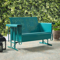 Crosley Bates 48 3/4 Inch Outdoor Metal Loveseat Glider - CO1024 - The Home Selection