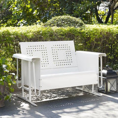 Crosley Bates 48 3/4 Inch Outdoor Metal Loveseat Glider - CO1024 - The Home Selection