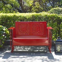 Crosley Bates 48 3/4 Inch Outdoor Metal Loveseat Glider - CO1024 - The Home Selection