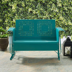 Crosley Bates 48 3/4 Inch Outdoor Metal Loveseat Glider - CO1024 - The Home Selection