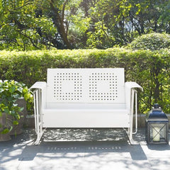 Crosley Bates 48 3/4 Inch Outdoor Metal Loveseat Glider - CO1024 - The Home Selection