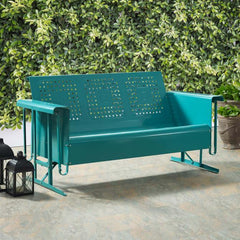 Crosley Bates 65 3/4 Inch Outdoor Metal Sofa Glider - CO1023 - The Home Selection