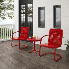 Crosley Bates 84 Inch 3pc Outdoor Metal Chair Set - KO10019 - The Home Selection
