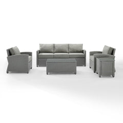 Crosley Bradenton 144 Inch 5pc Outdoor Wicker Sofa Set - KO70051 - The Home Selection