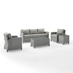 Crosley Bradenton 144 Inch 5pc Outdoor Wicker Sofa Set - KO70051 - The Home Selection