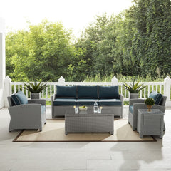 Crosley Bradenton 144 Inch 5pc Outdoor Wicker Sofa Set - KO70051 - The Home Selection