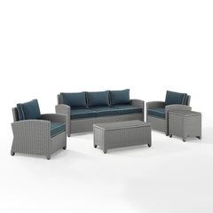 Crosley Bradenton 144 Inch 5pc Outdoor Wicker Sofa Set - KO70051 - The Home Selection