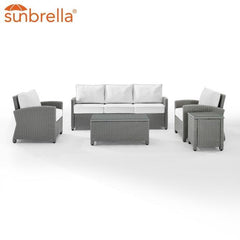 Crosley Bradenton 144 Inch 5pc Outdoor Wicker Sofa Set - KO70051 - The Home Selection