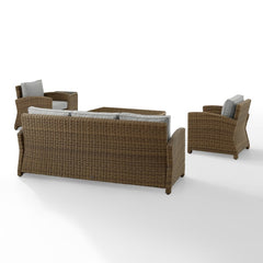 Crosley Bradenton 144 Inch 5pc Outdoor Wicker Sofa Set - KO70051 - The Home Selection