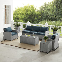 Crosley Bradenton 144 Inch 5pc Outdoor Wicker Sofa Set - KO70051 - The Home Selection
