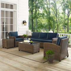 Crosley Bradenton 144 Inch 5pc Outdoor Wicker Sofa Set - KO70051 - The Home Selection