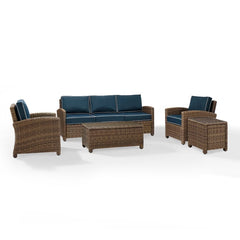 Crosley Bradenton 144 Inch 5pc Outdoor Wicker Sofa Set - KO70051 - The Home Selection