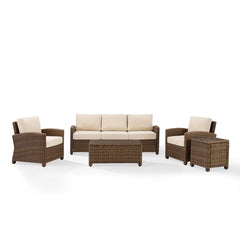 Crosley Bradenton 144 Inch 5pc Outdoor Wicker Sofa Set - KO70051 - The Home Selection