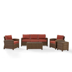 Crosley Bradenton 144 Inch 5pc Outdoor Wicker Sofa Set - KO70051 - The Home Selection