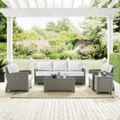 Crosley Bradenton 144 Inch 5pc Outdoor Wicker Sofa Set - KO70051 - The Home Selection