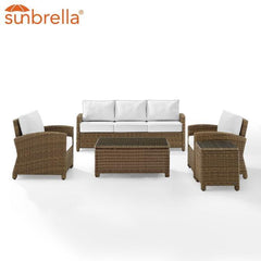 Crosley Bradenton 144 Inch 5pc Outdoor Wicker Sofa Set - KO70051 - The Home Selection