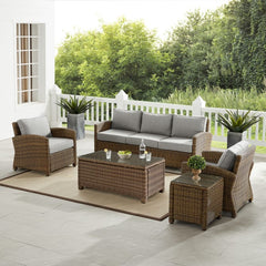 Crosley Bradenton 144 Inch 5pc Outdoor Wicker Sofa Set - KO70051 - The Home Selection