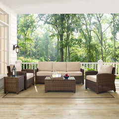Crosley Bradenton 144 Inch 5pc Outdoor Wicker Sofa Set - KO70051 - The Home Selection
