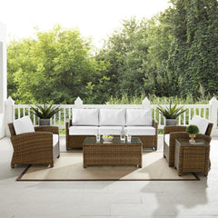 Crosley Bradenton 144 Inch 5pc Outdoor Wicker Sofa Set - KO70051 - The Home Selection