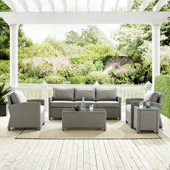 Crosley Bradenton 144 Inch 5pc Outdoor Wicker Sofa Set - KO70051 - The Home Selection