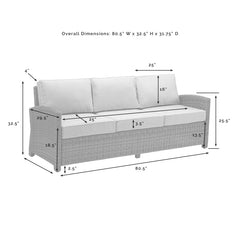 Crosley Bradenton 150.50 Inch 6pc Outdoor Wicker Sofa Set W/Fire Table - KO70184WB - The Home Selection