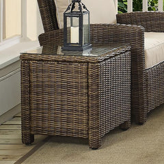 Crosley Bradenton 20 Inch Outdoor Wicker Rectangular Side Table - CO7219 - The Home Selection