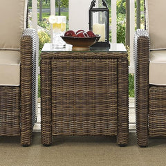 Crosley Bradenton 20 Inch Outdoor Wicker Rectangular Side Table - CO7219 - The Home Selection