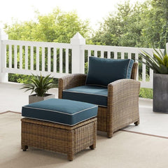 Crosley Bradenton 30.50 Inch 2pc Outdoor Armchair Set - Sunbrella White - KO70181WB - The Home Selection