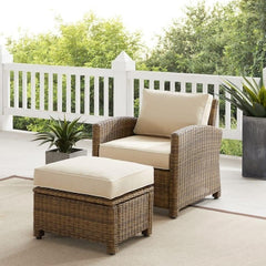 Crosley Bradenton 30.50 Inch 2pc Outdoor Armchair Set - Sunbrella White - KO70181WB - The Home Selection