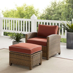 Crosley Bradenton 30.50 Inch 2pc Outdoor Armchair Set - Sunbrella White - KO70181WB - The Home Selection
