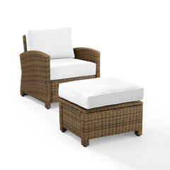 Crosley Bradenton 30.50 Inch 2pc Outdoor Armchair Set - Sunbrella White - KO70181WB - The Home Selection