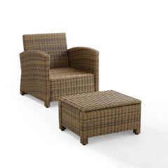 Crosley Bradenton 30.50 Inch 2pc Outdoor Armchair Set - Sunbrella White - KO70181WB - The Home Selection