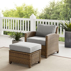 Crosley Bradenton 30.50 Inch 2pc Outdoor Armchair Set - Sunbrella White - KO70181WB - The Home Selection