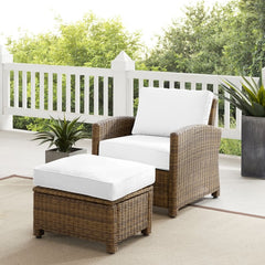 Crosley Bradenton 30.50 Inch 2pc Outdoor Armchair Set - Sunbrella White - KO70181WB - The Home Selection