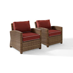 Crosley Bradenton 30.50 Inch 2pc Outdoor Wicker Armchair Set - KO70026WB - The Home Selection