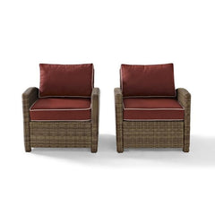 Crosley Bradenton 30.50 Inch 2pc Outdoor Wicker Armchair Set - KO70026WB - The Home Selection
